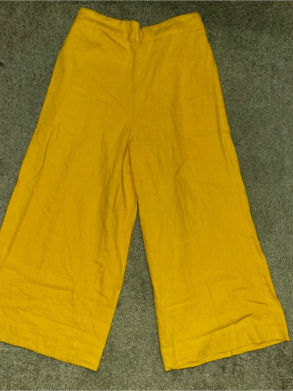Madewell Mustard Yellow Cropped Wide-Leg Pants